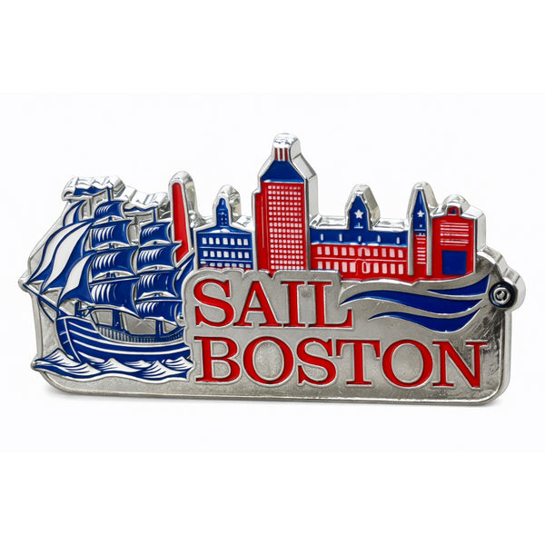 SAIL BOSTON with Skyline and Sailing Ship Lapel Pin