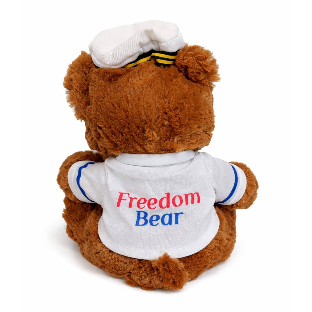 Sail Boston Primary Logo Plush Bear with T-Shirt and Captain Hat