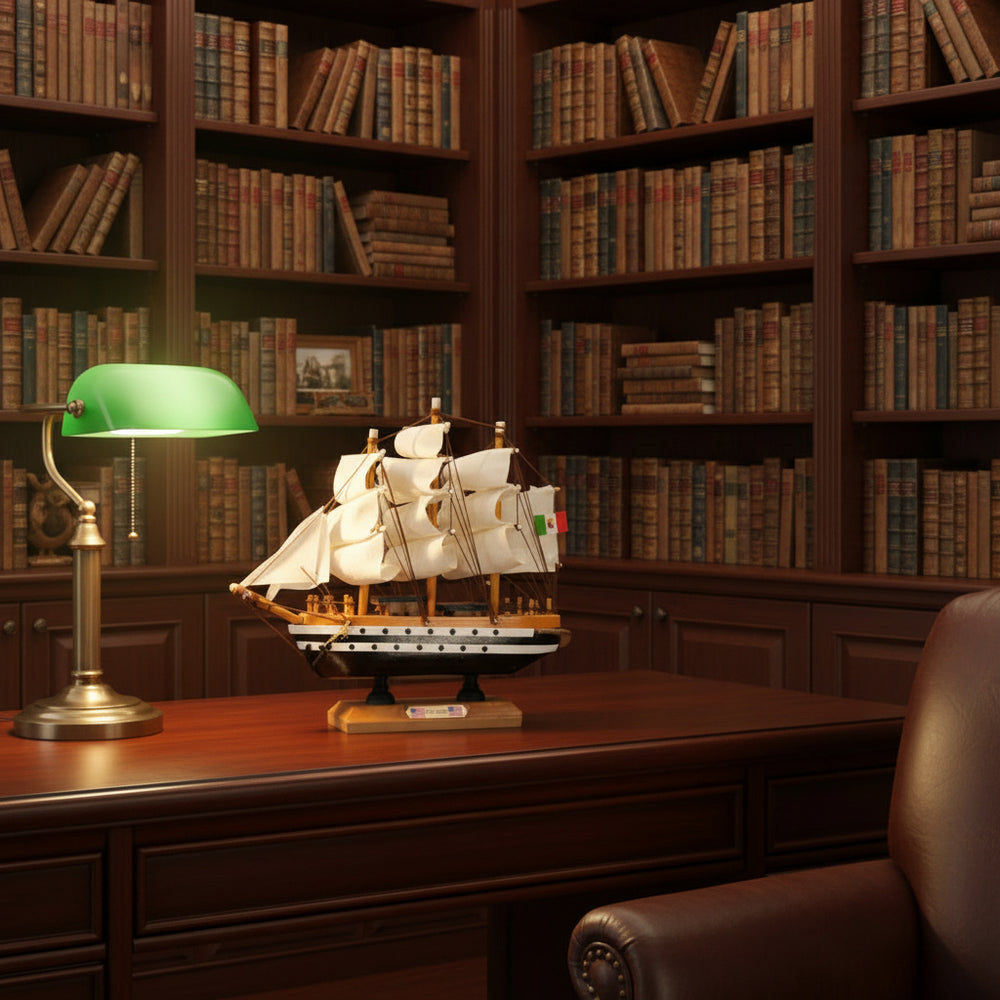 Tall Ship Classic Wooden Amerigo Vespucci Miniature Model Ship 6" Length (Medium) in Display