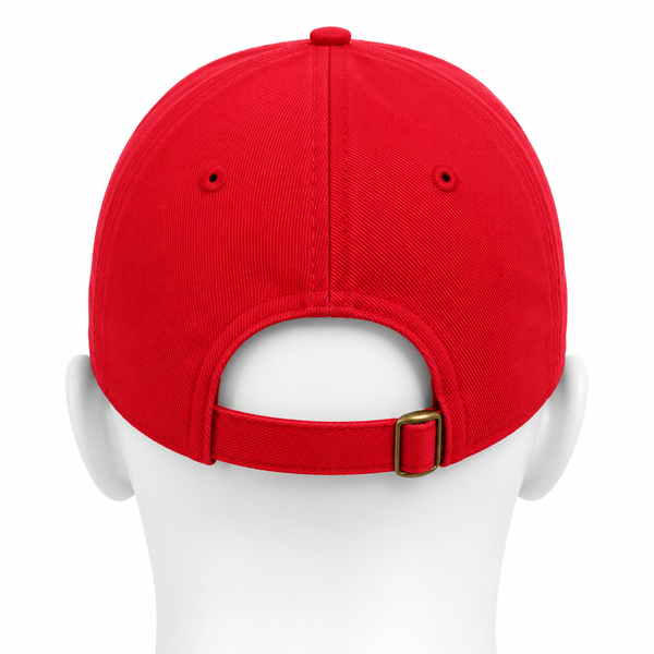 Sail Boston Embroidered 100% Cotton Hat with Adjustable Strap Red Back View