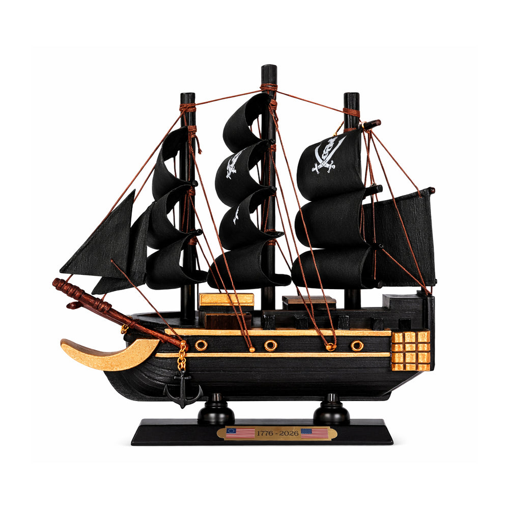 Tall Ship Black Pearl Pirate Miniature Model Ships 6" Length Left Bow Facing