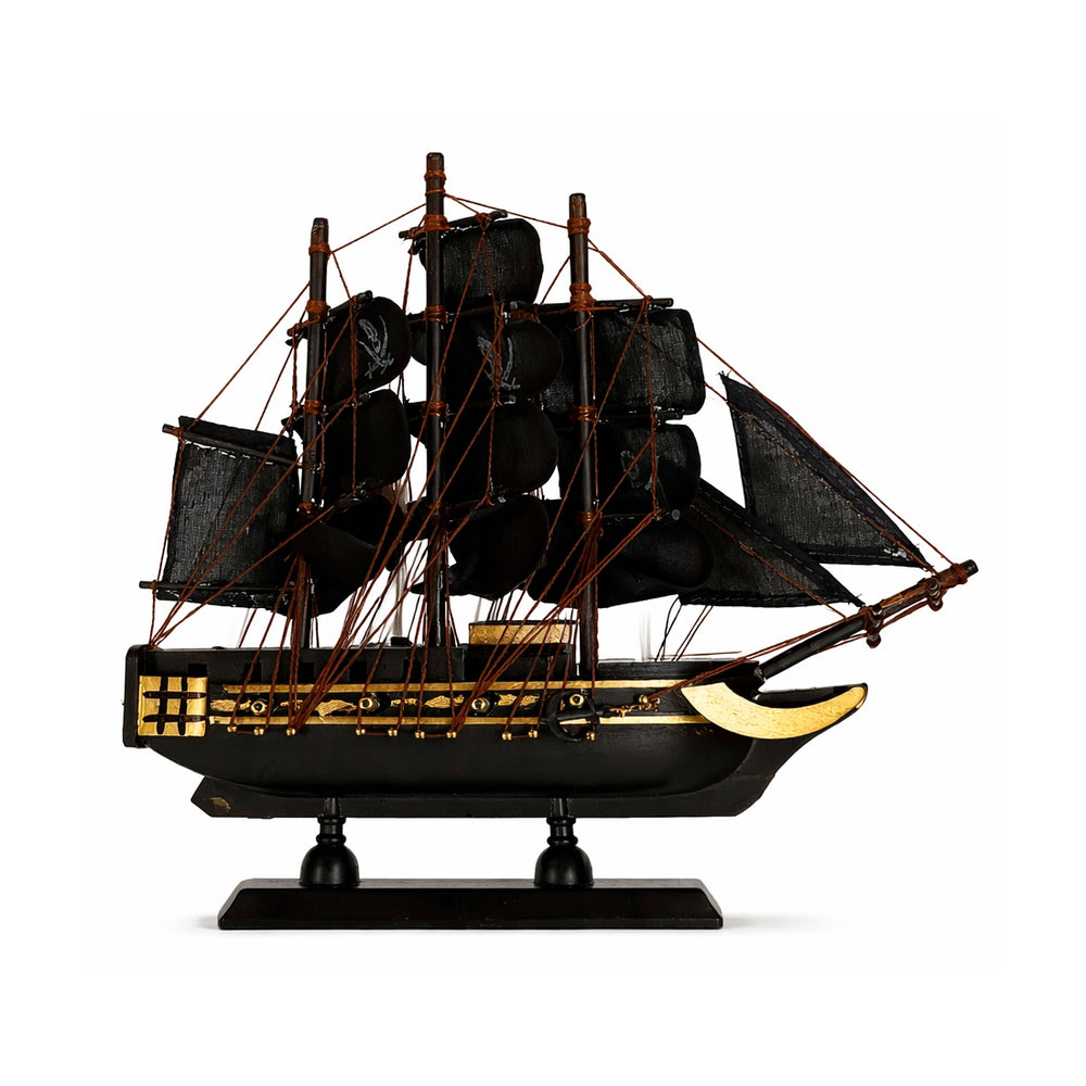 Tall Ship Black Pearl Pirate Miniature Model Ships 6" Length Right Bow Facing