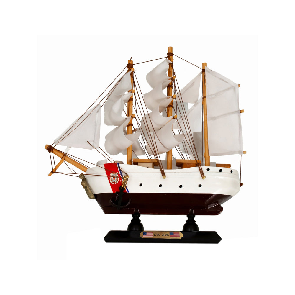 Tall Ship USCGC Eagle Miniature Model Ship 6" Length Left Bow Facing