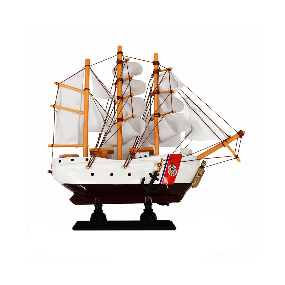 Tall Ship USCGC Eagle Miniature Model Ship 6" Length Right Bow Facing