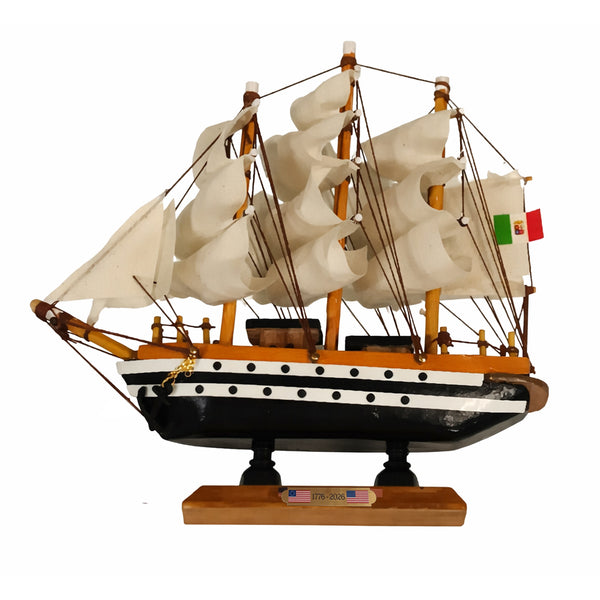 Tall Ship Classic Wooden Amerigo Vespucci Miniature Model Ship 6" Length (Medium) Left Bow Facing