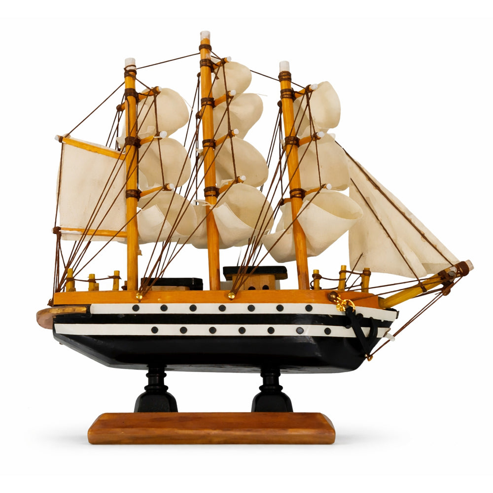 Tall Ship Classic Wooden Amerigo Vespucci Miniature Model Ship 6" Length (Medium) Right Bow Facing