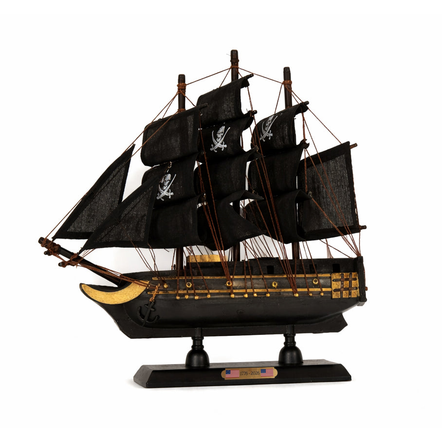 Tall Ship Black Pearl Pirate Miniature Model Ships 9" Length Left Bow Facing