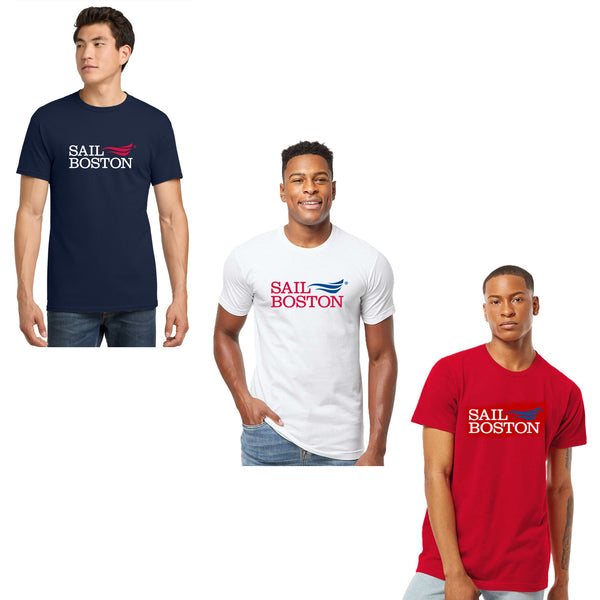 Sail Boston Primary Logo Adult Short Sleeve T-Shirt - Available Colors