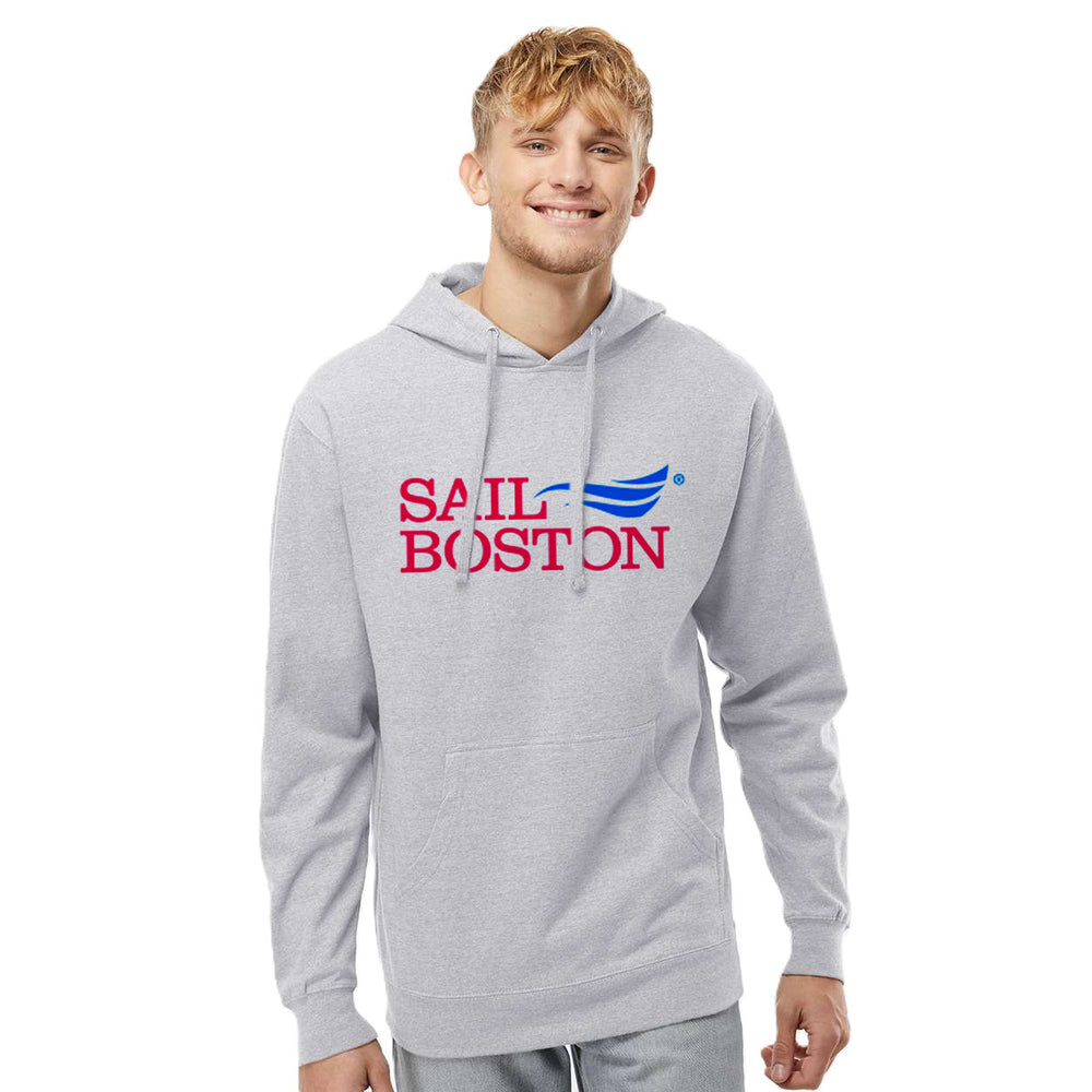 Sail Boston Primary Logo Hoodie Sweatshirt Gray