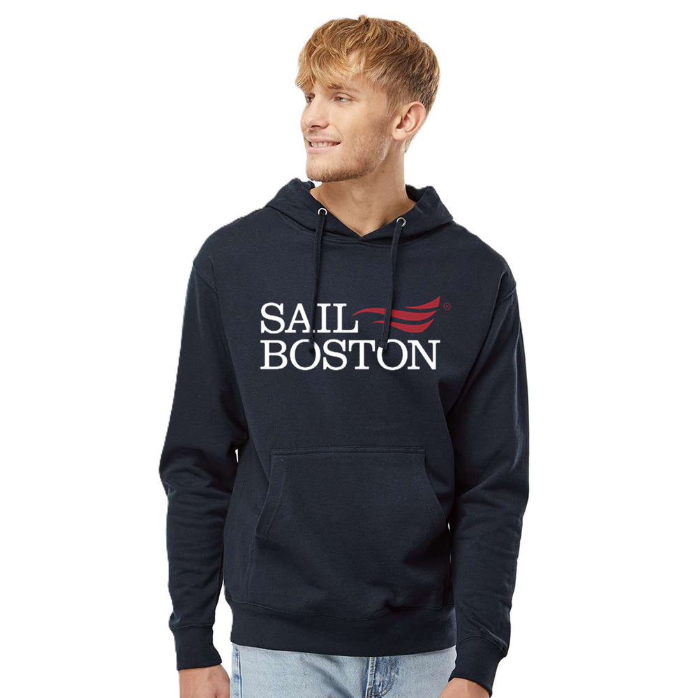 Sail Boston Primary Logo Hoodie Sweatshirt Navy