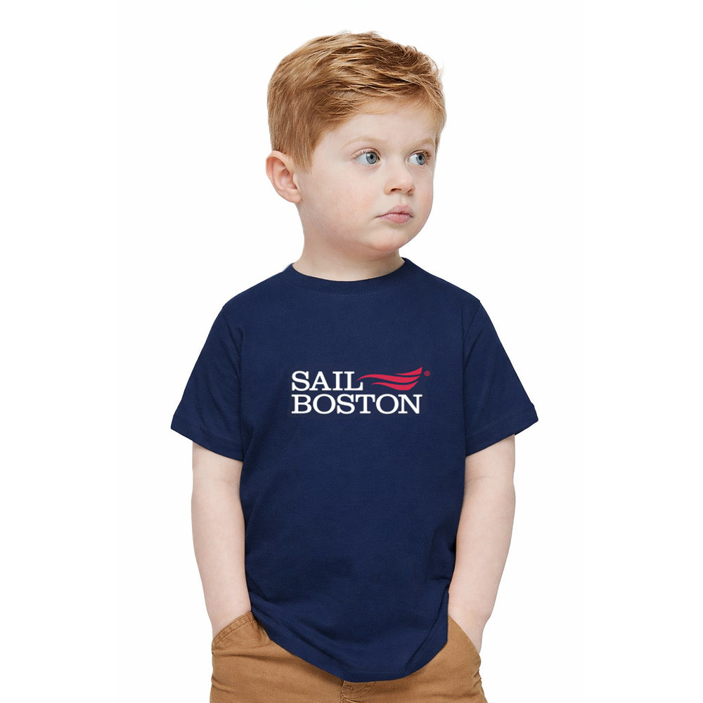 Sail Boston Primary Logo Toddler Short Sleeves T-Shirt Navy