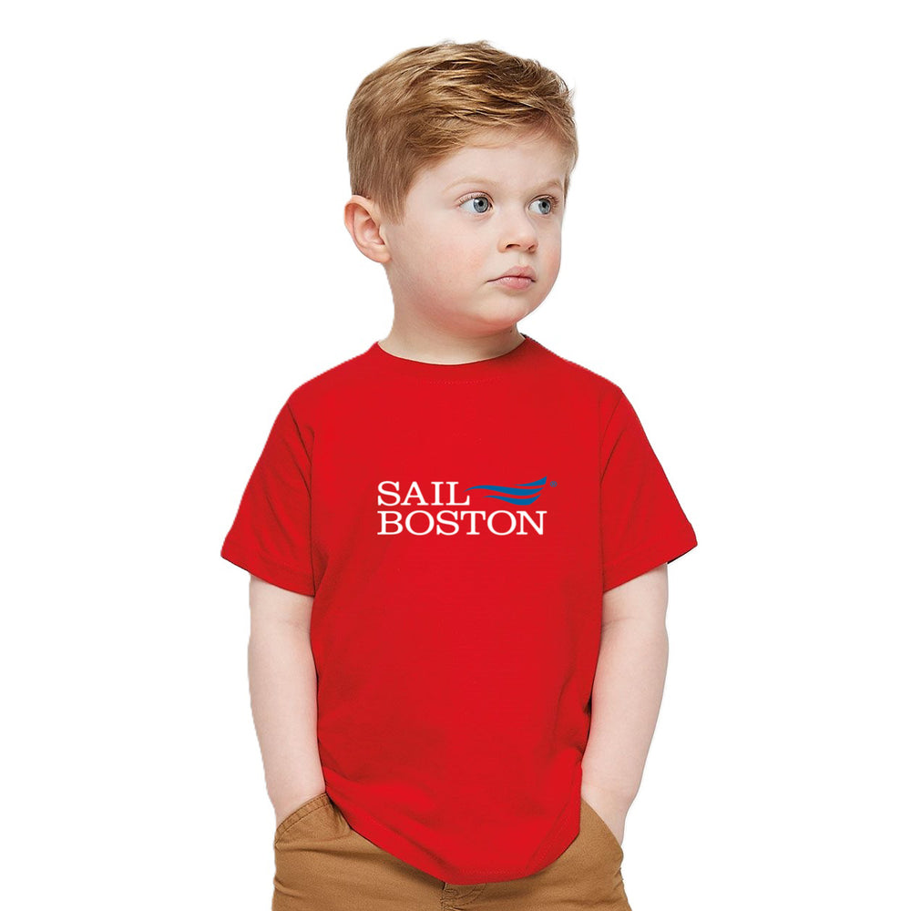 Sail Boston Primary Logo Toddler Short Sleeves T-Shirt Red