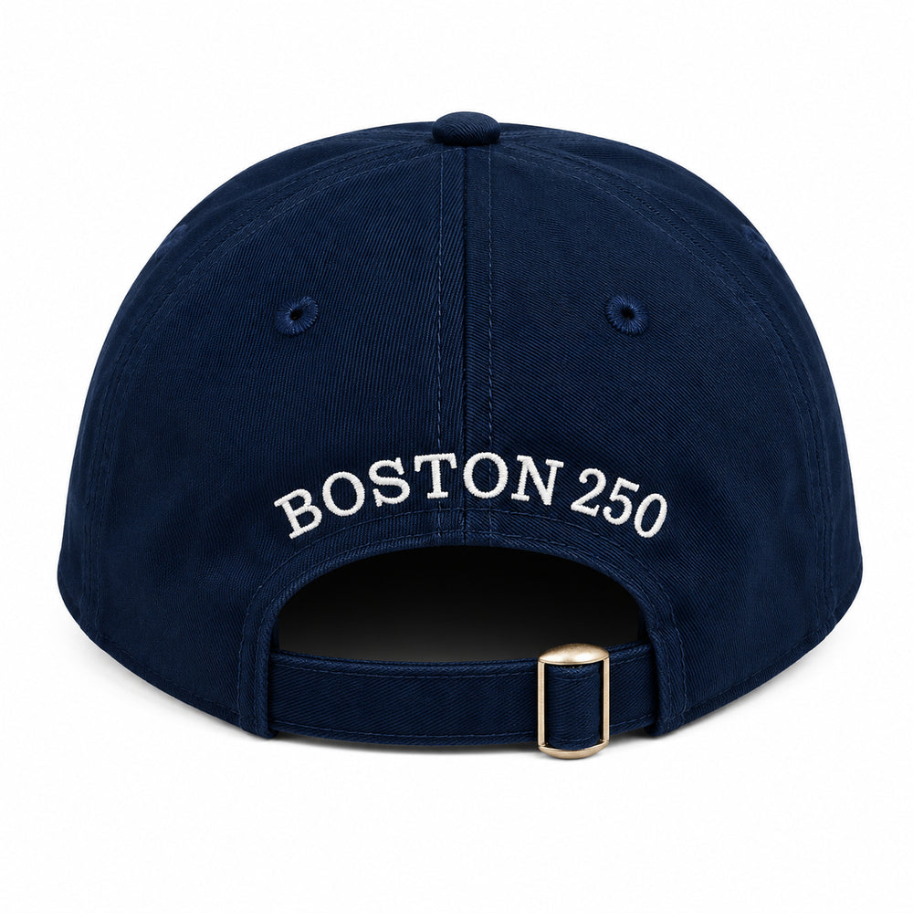 Sail Boston Logo, Ship, and BOSTON 2026 Embroidered Low Profile Hat with Adjustable Strap Navy Back View