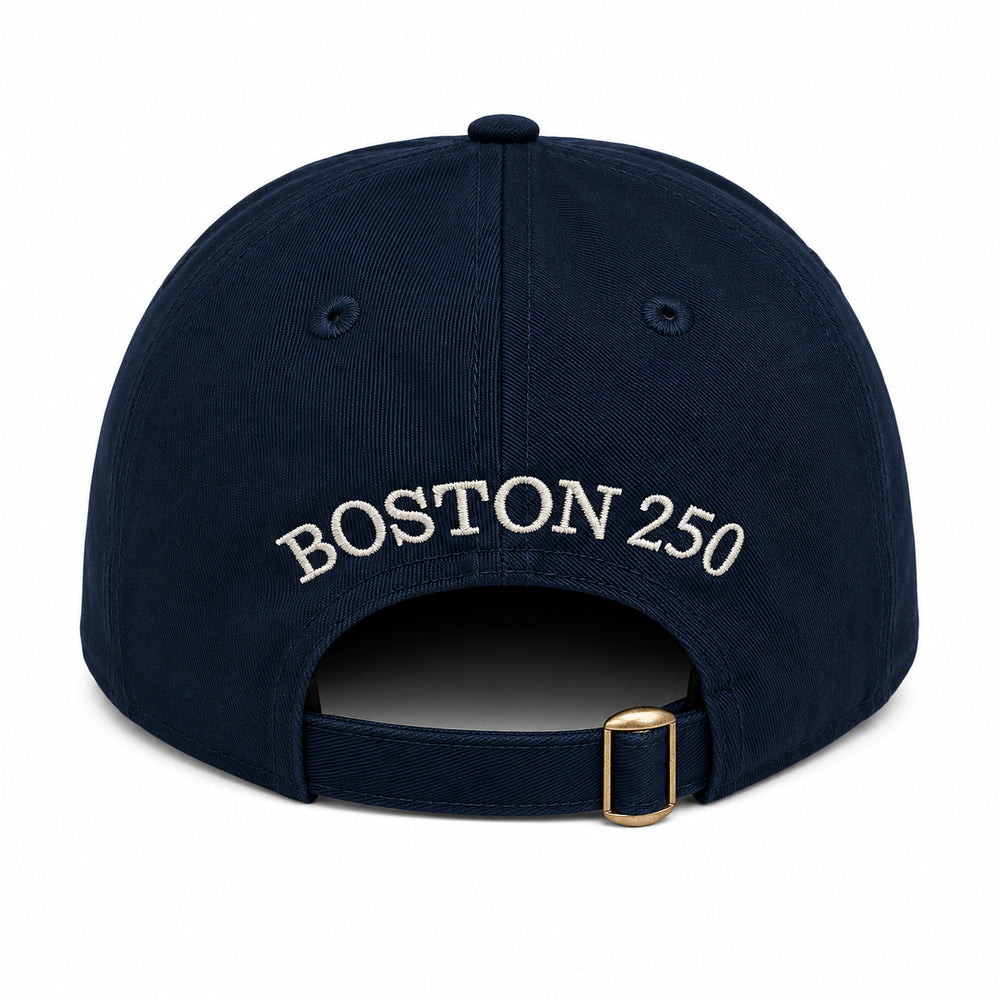 Sail Boston Tall Ships Logo, Ship on Side, and BOSTON 2026 Embroidered Rope Structured Hat with Adjustable Strap Navy Back View