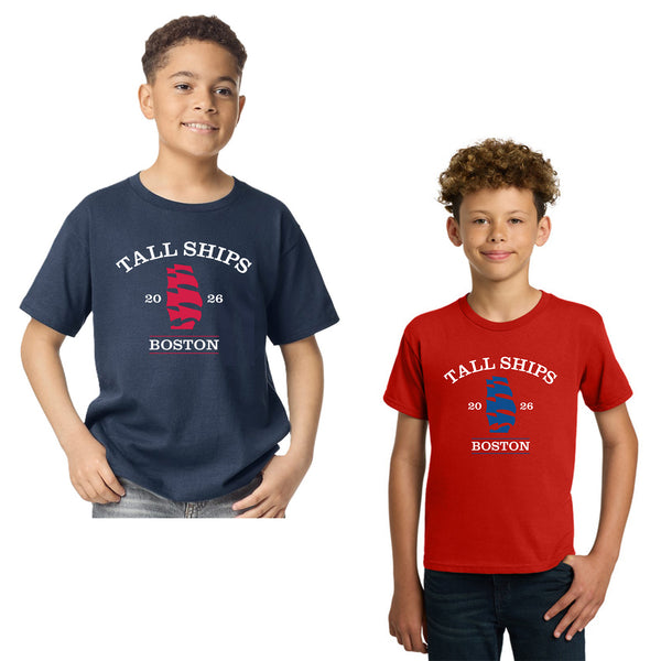 Sail Boston Primary Logo Tall Ships 2026 Youth Short Sleeve T-Shirt - Available Colors