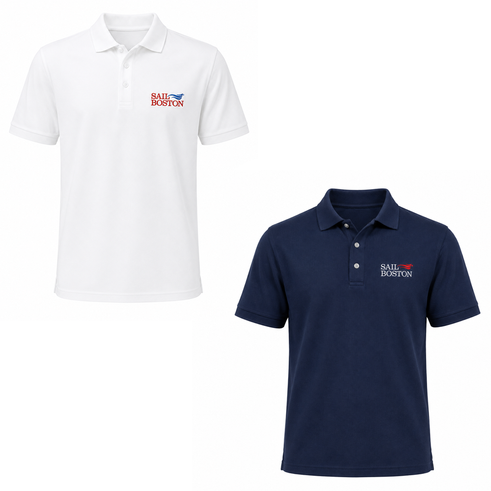 Sail Boston Men's Pique Polo Shirt Available Colors