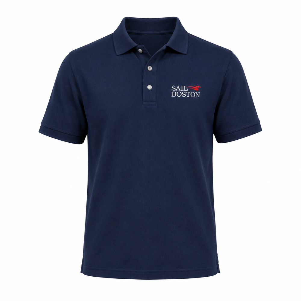 Sail Boston Men's Pique Polo Shirt Navy