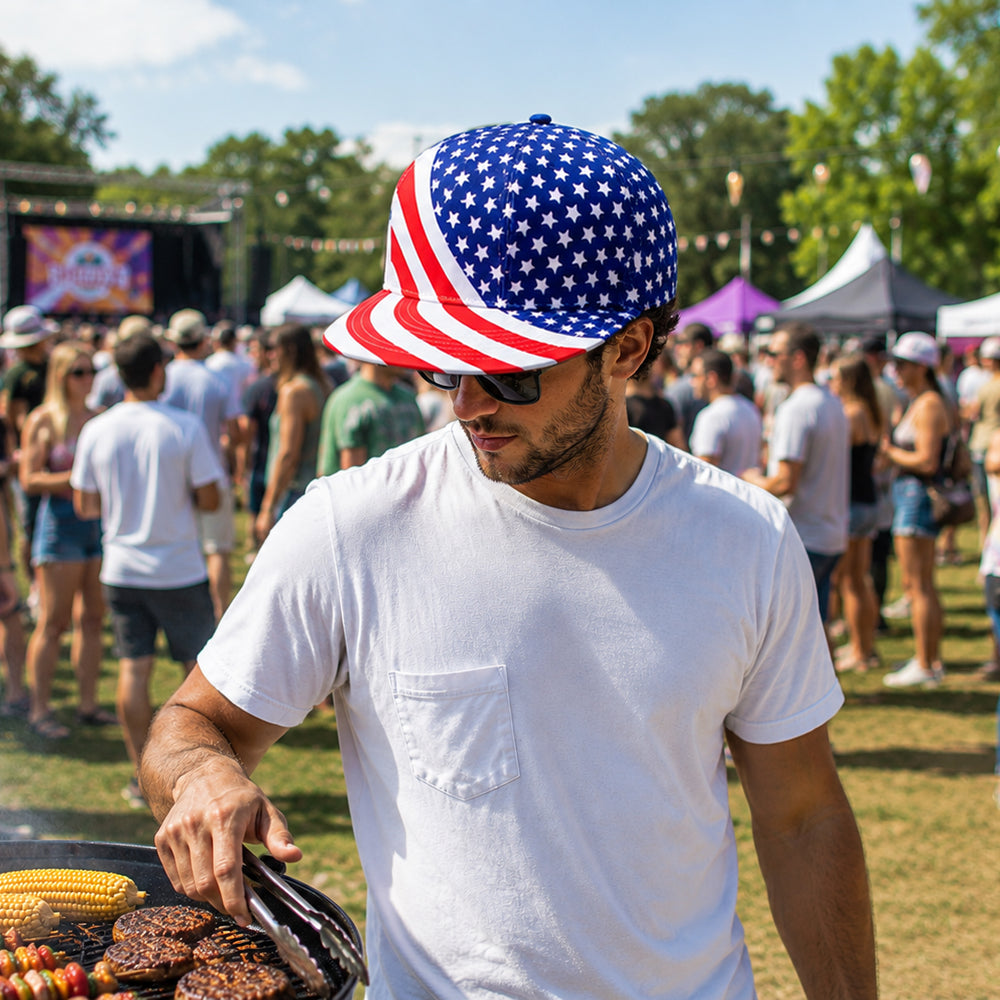 USA Jumbo Novelty Baseball Hat in Use Cookout