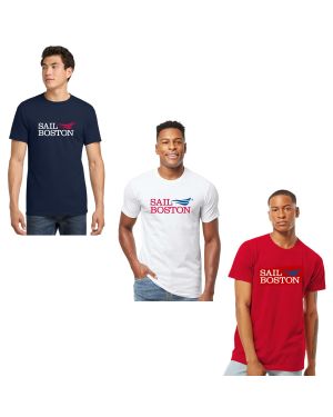 Sail Boston Primary Logo Adult Short Sleeve T-Shirt Available Colors
