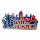 Sail4th 250 Logo BOSTON with Skyline and Sailing Ship Lapel Pin